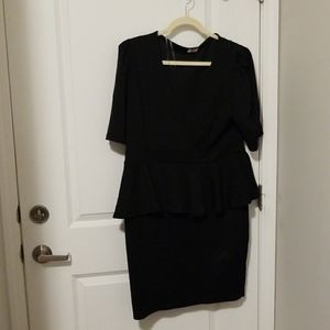 Sexy Black Peplum Mini Dress From Forever 21 3x